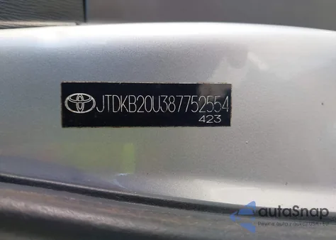 2008 Toyota Prius из США, поврежденный, VIN JTDKB20U387752554